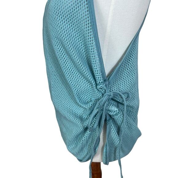 Beams Boy Blue Cotton Blend Mesh Tie Up Tank Size L - Picture 5 of 7